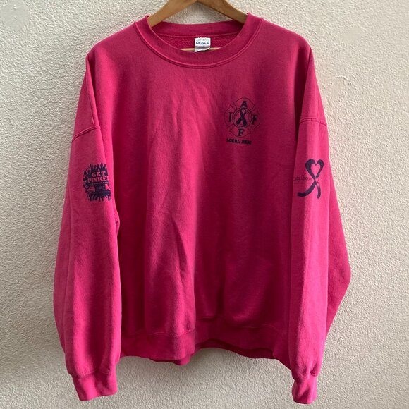 Farmington Fire Fighters IAFF Local 2850 Cancer Awareness Sweatshirt 2XL Gildan - Picture 2 of 5